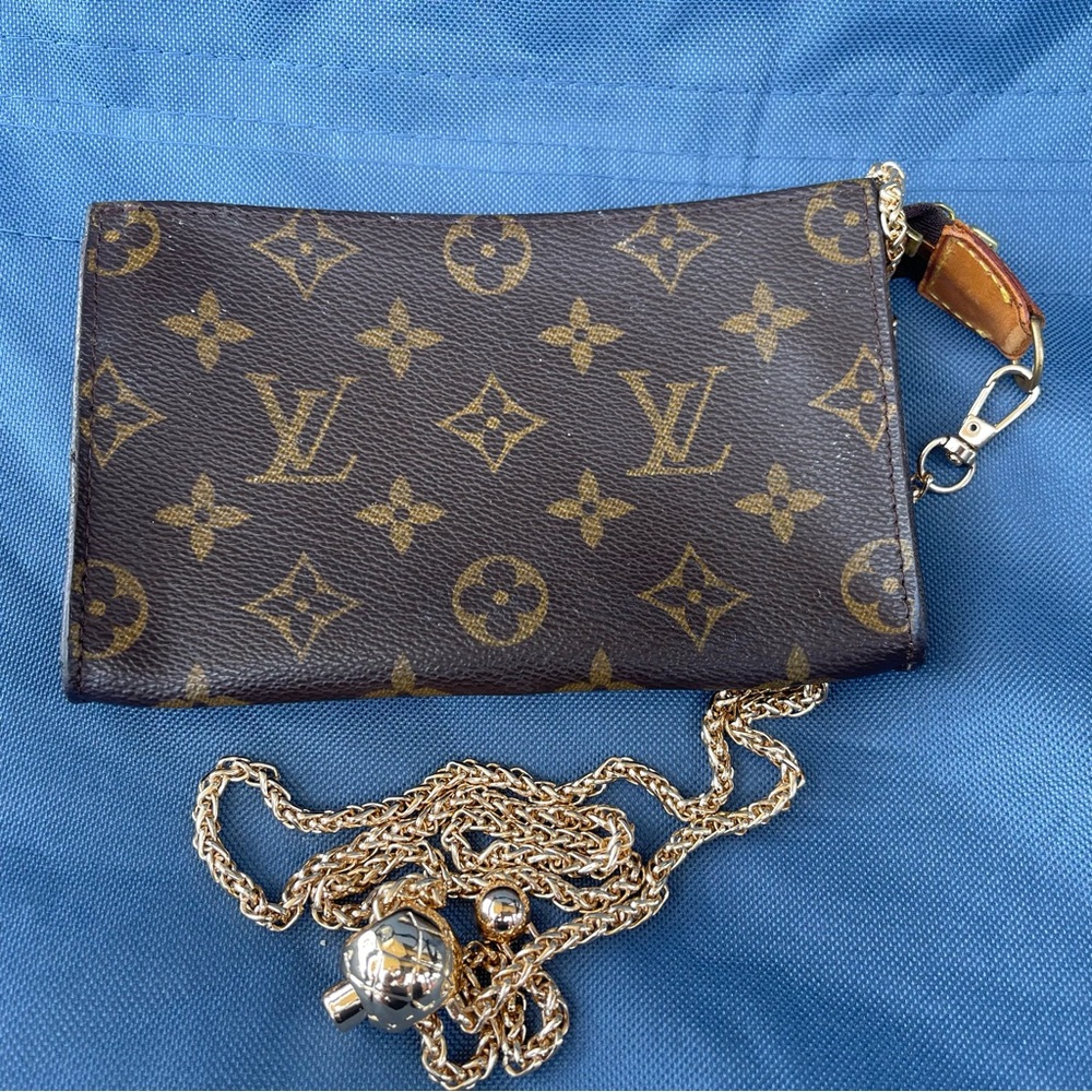 Louis Vuitton Monogram Pouchette with Gold Chain
